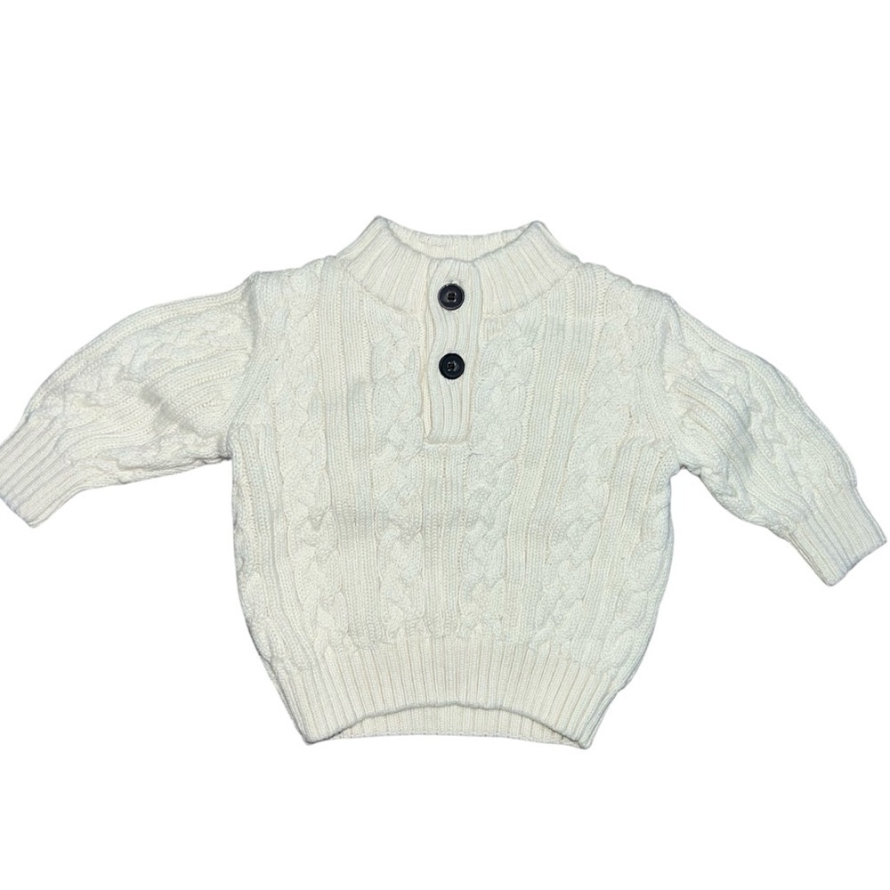 Gymboree Kid’s Cable Knit Cream Cotton Sweater Size 3-6 Months